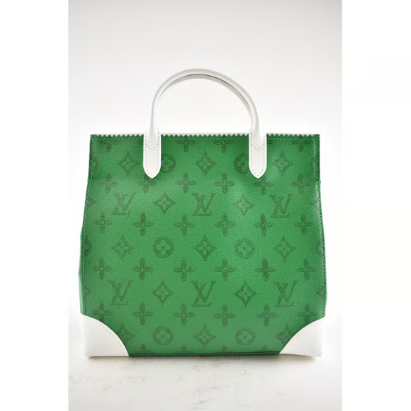 Louis Vuitton Litter White Green Monogram LV Logo Top Handle Shoulder Cross Bag - Picture 8 of 11